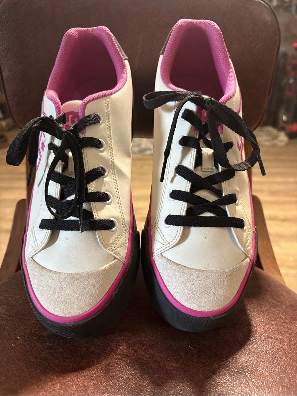 DC Women's White, Pink & Black Skate Sneakers - Picture 3 of 3